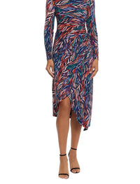 Maggy London - Women's Asymmetric Neckline Midi Dress