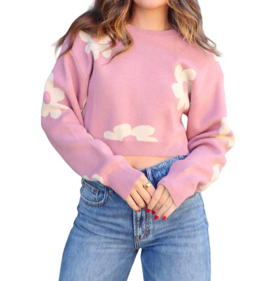 Le Lis - Picking Daisy Crop Sweater