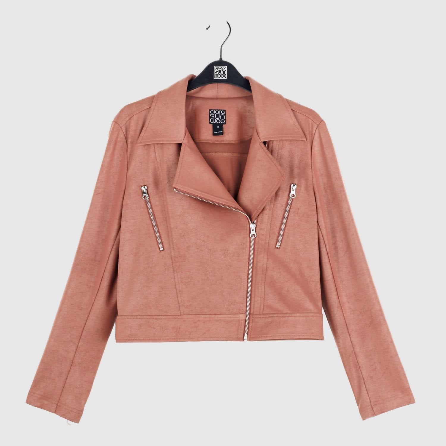 Clara Sunwoo - Liquid Leather Zip Cuff Moto Waist Jacket