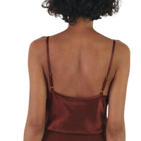 Enza Costa Women's Bias Cut Camisole Top in umber - women's tank top - detail view