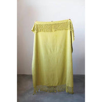 Creative Co-Op - Woven Cotton Throw Chartreuse