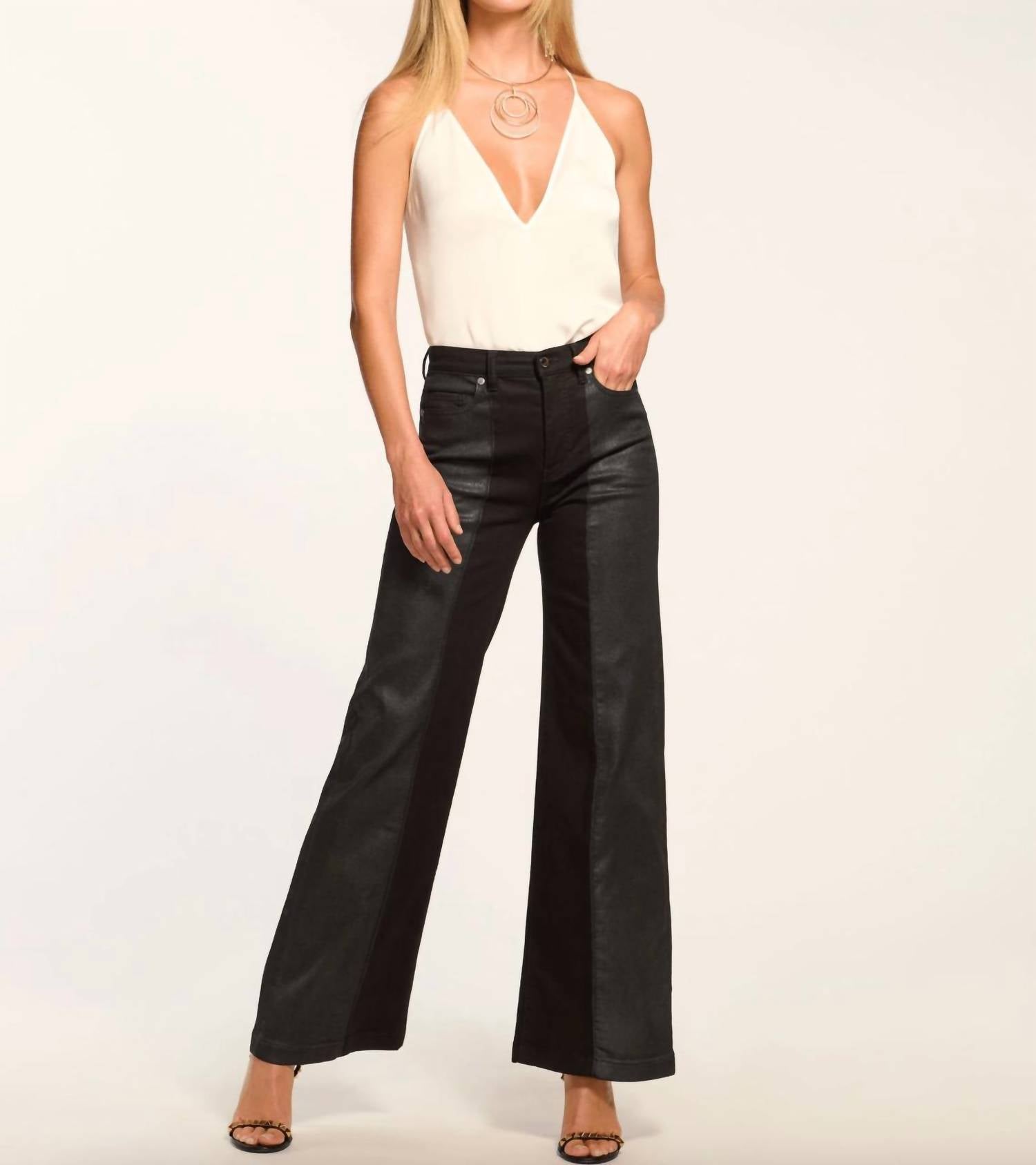 Ramy Brook - Coated Vinnie Wide Leg Jean