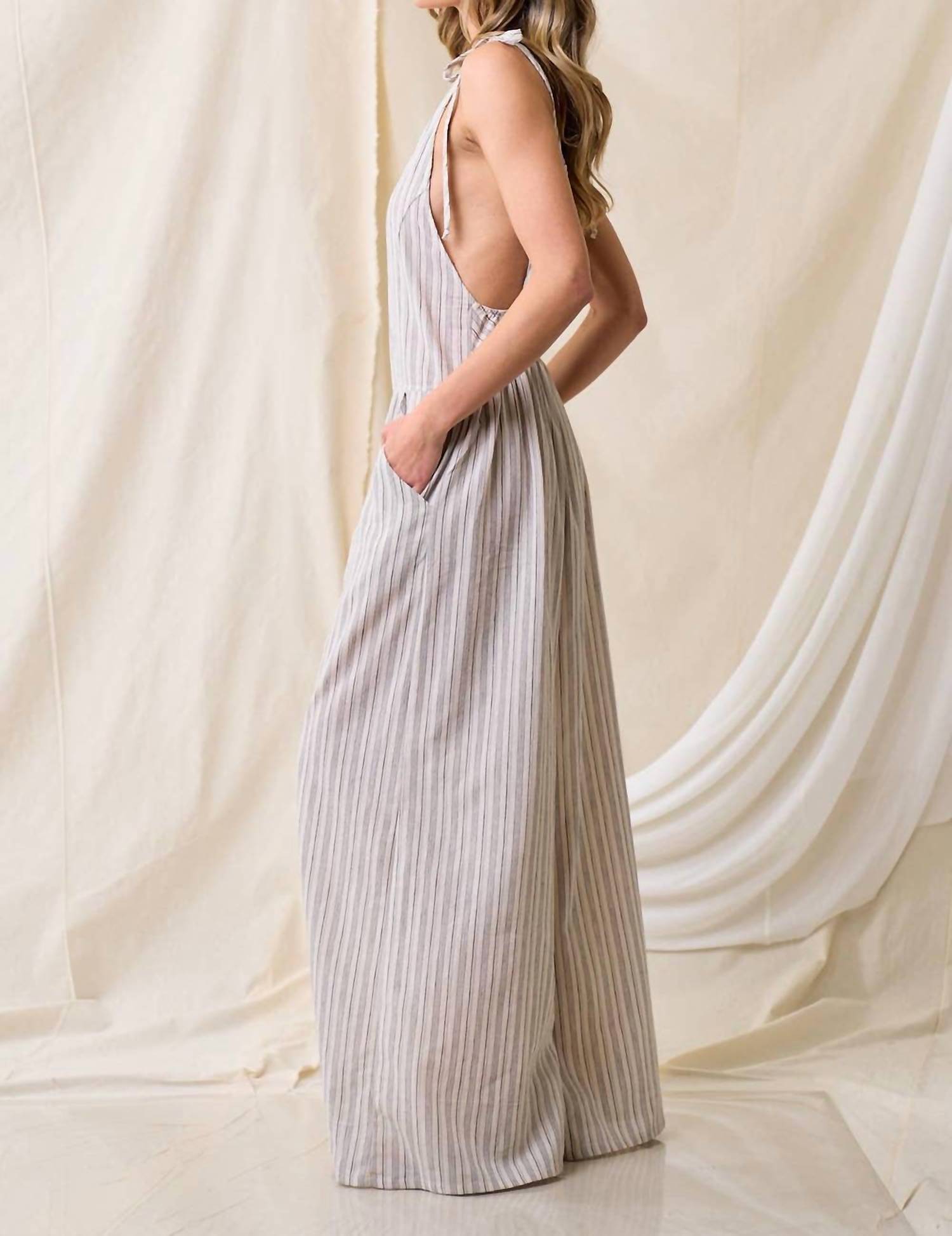 Saints & Hearts - Fay Linen Blend Jumpsuit