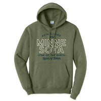 218 Clothing + Gift Unisex - Minnesota Pride Hoodie in olive green heather - women's top
