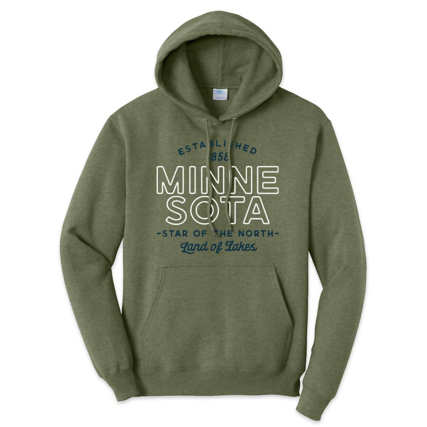 218 Clothing + Gift Unisex - Minnesota Pride Hoodie in olive green heather - women's top