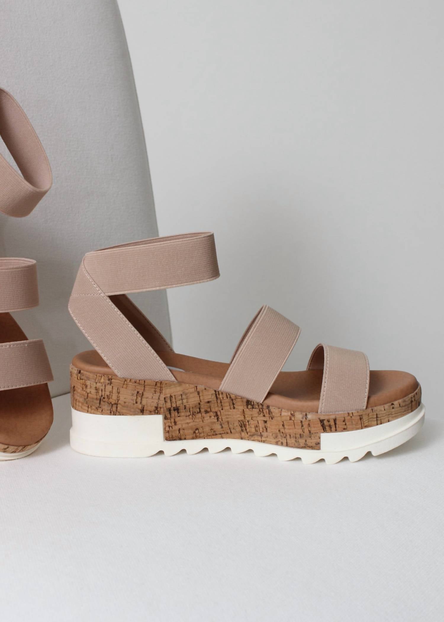 Steve Madden - Women's Elastic Strap Cork Platform Sandal