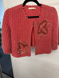 Coup-De-Pied Women's Embroidered Cardigan in pink - women's cardigan