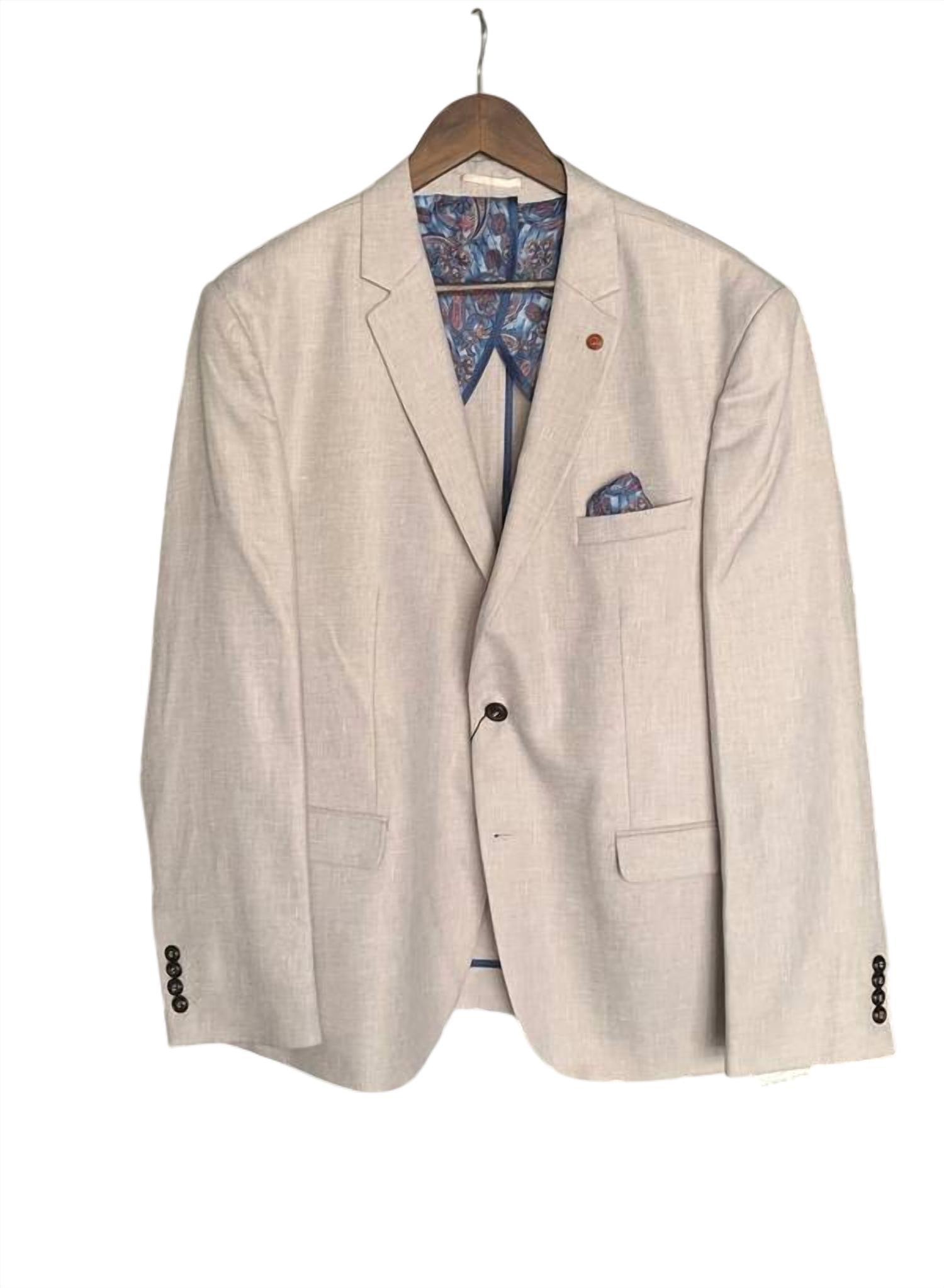 Mizumi Couture - Men Bold Spot Cotton Blazer With Floral Silk Lining