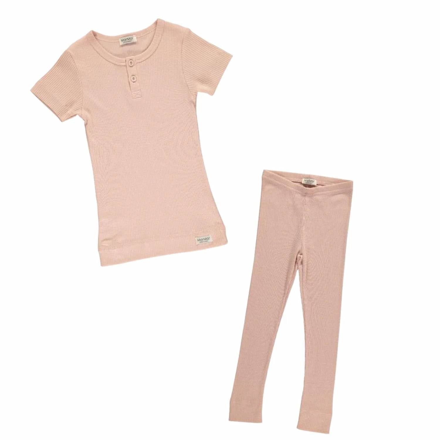 Marmar Copenhagen - Kid's Short Sleeve Ribbed Henley Set