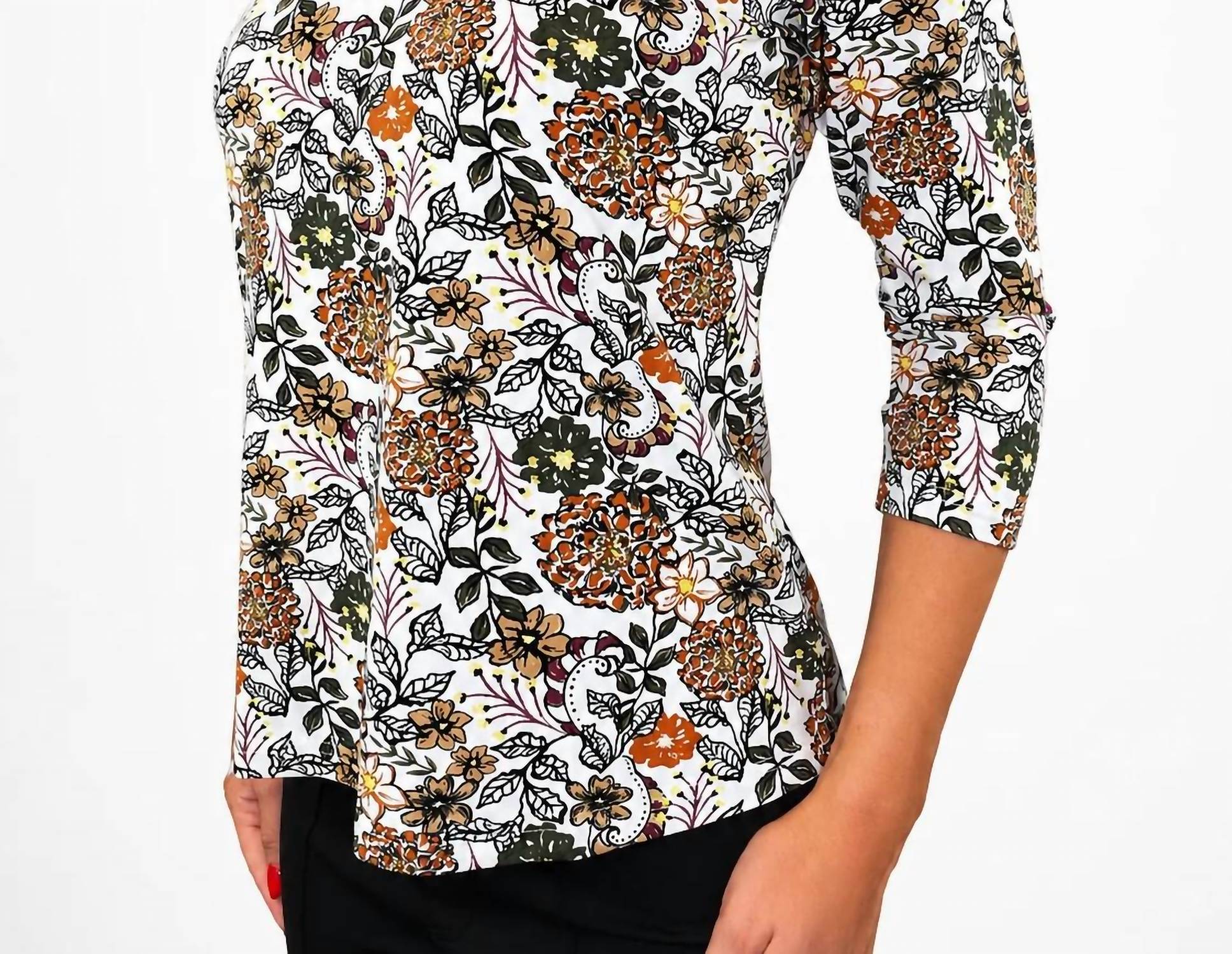Lulu-B - V-neck Printed Top