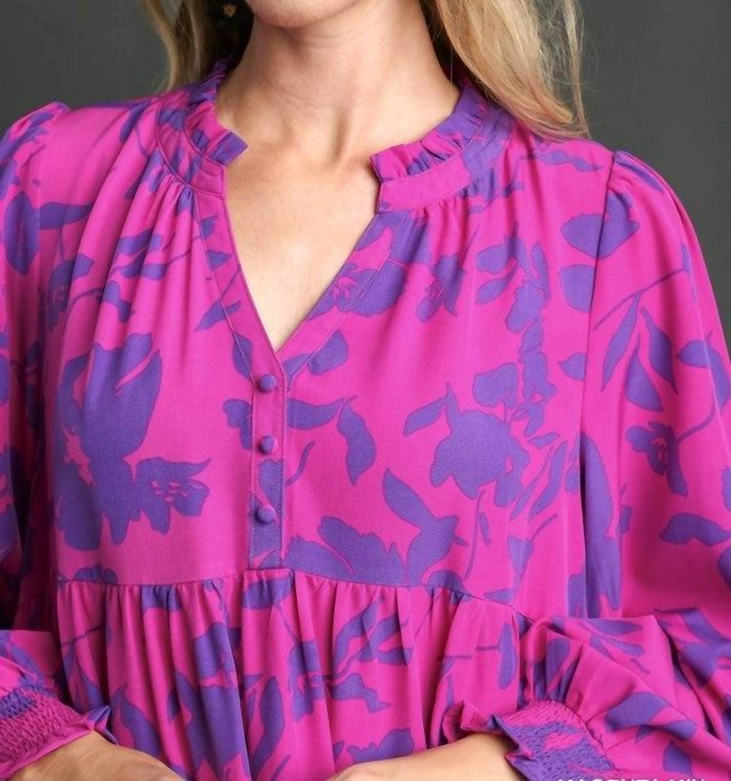 Umgee - Floral Print Midi Dress