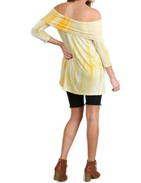 Umgee - Fold Over Off The Shoulder Tie Dye Tunic