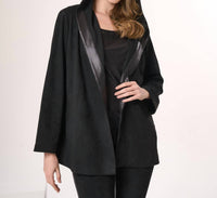 Angel - Vegan Leather Suede Jacket With Leather Trim