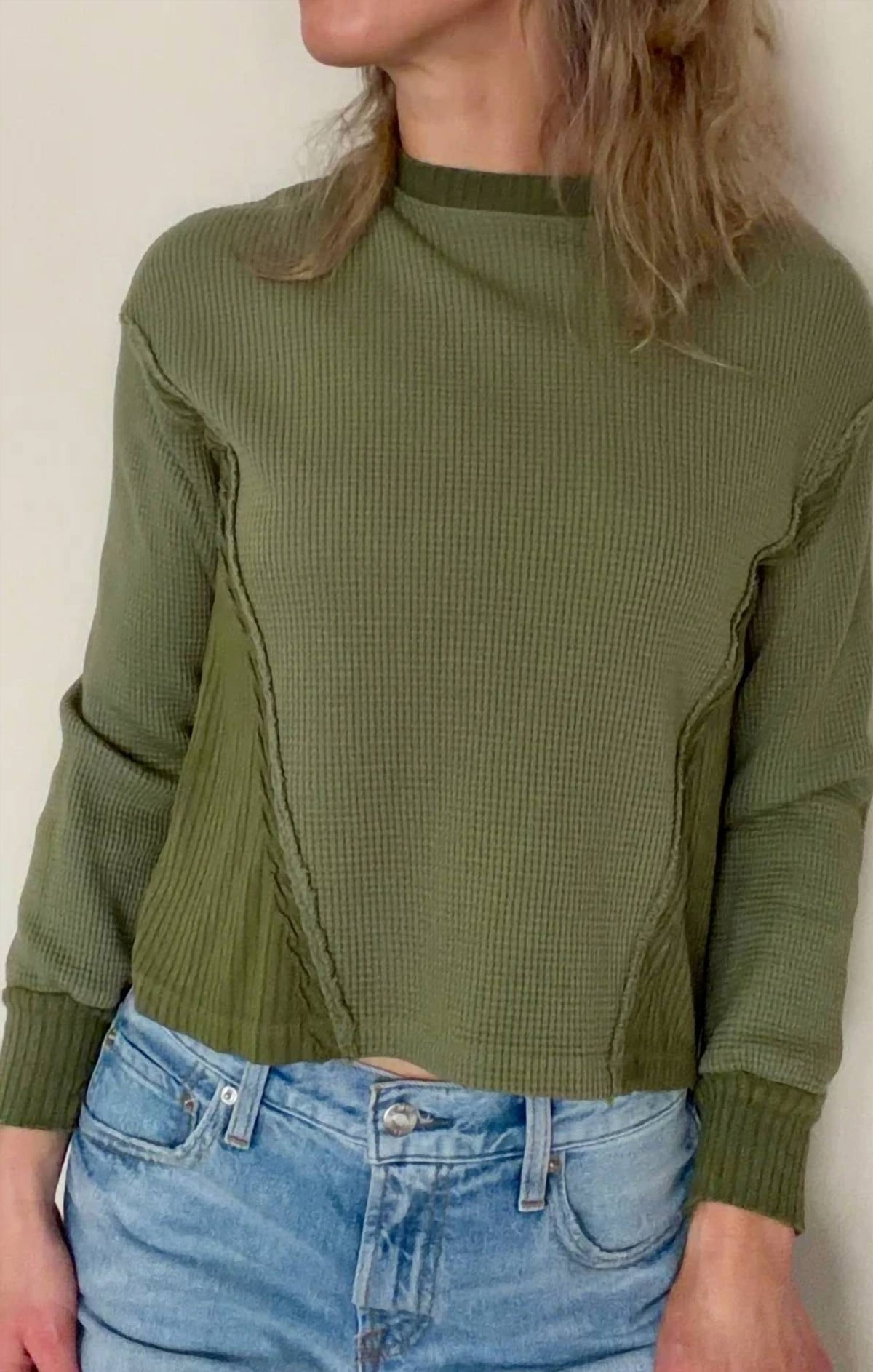 Red Haute - Bonnie Boxy Waffle Top