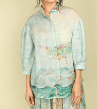 Bokja Linen Fluff Puff Blouse in nymphaea - women's blouse
