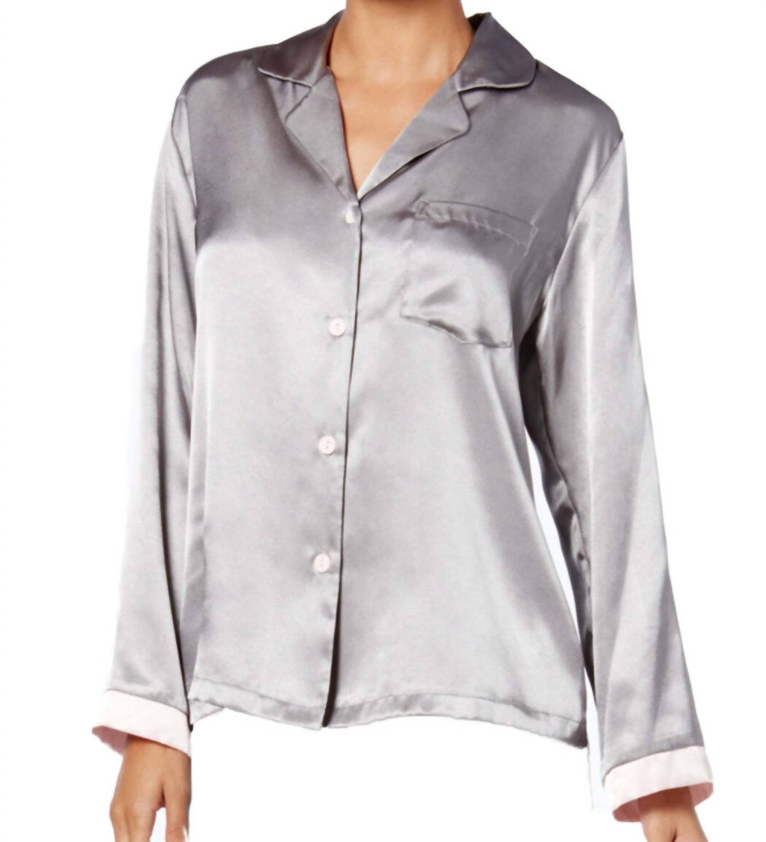 Linea Donatella - Satin Long Sleeve Pajama Top