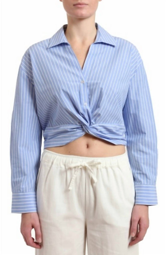 Mavi - Crop Stripe Woven Top