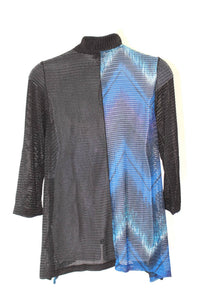 Aris A. - Mandarin Loose Weave Knit Jacket - PLUS