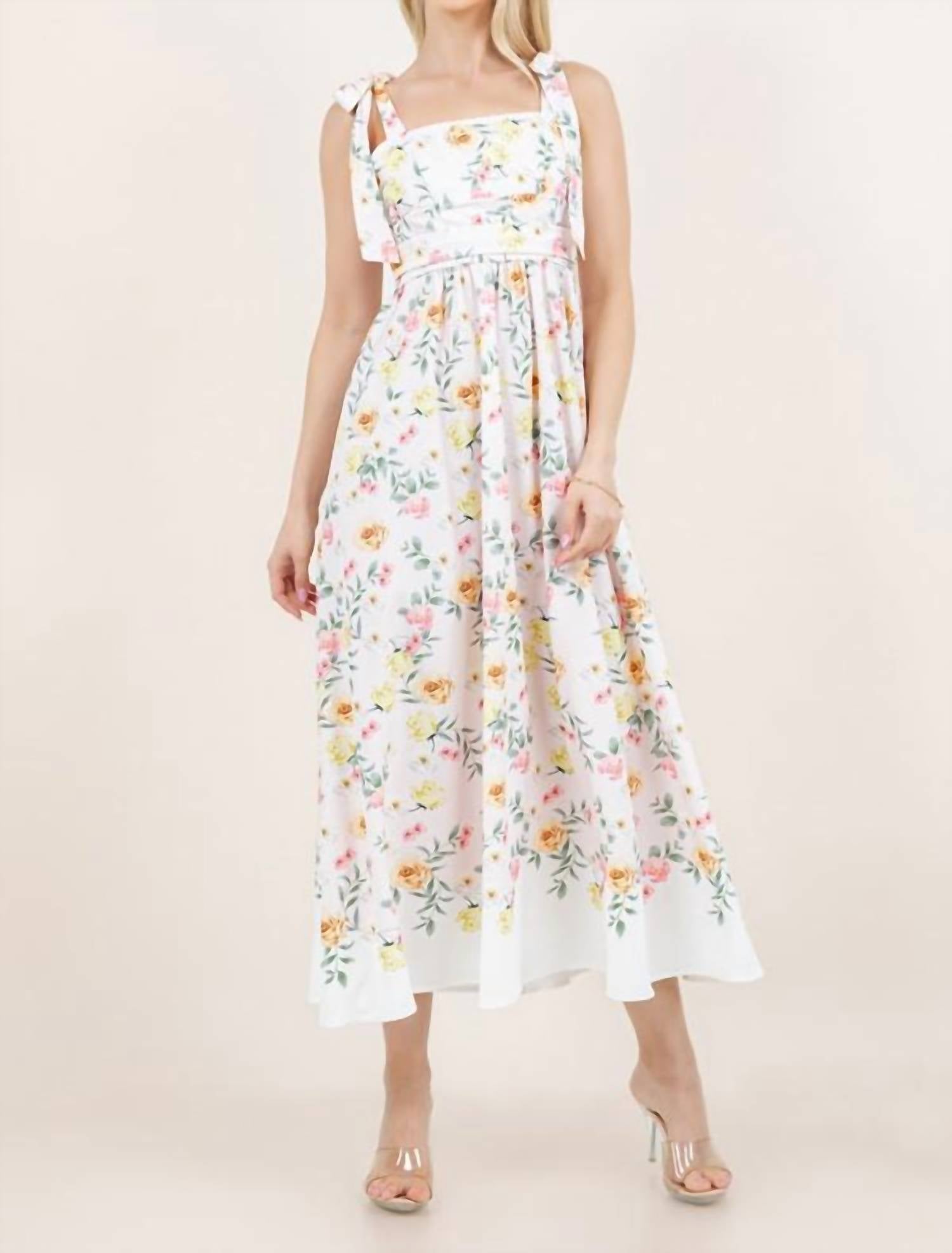 Sundayup - Shoulder Tie Maxi Dress