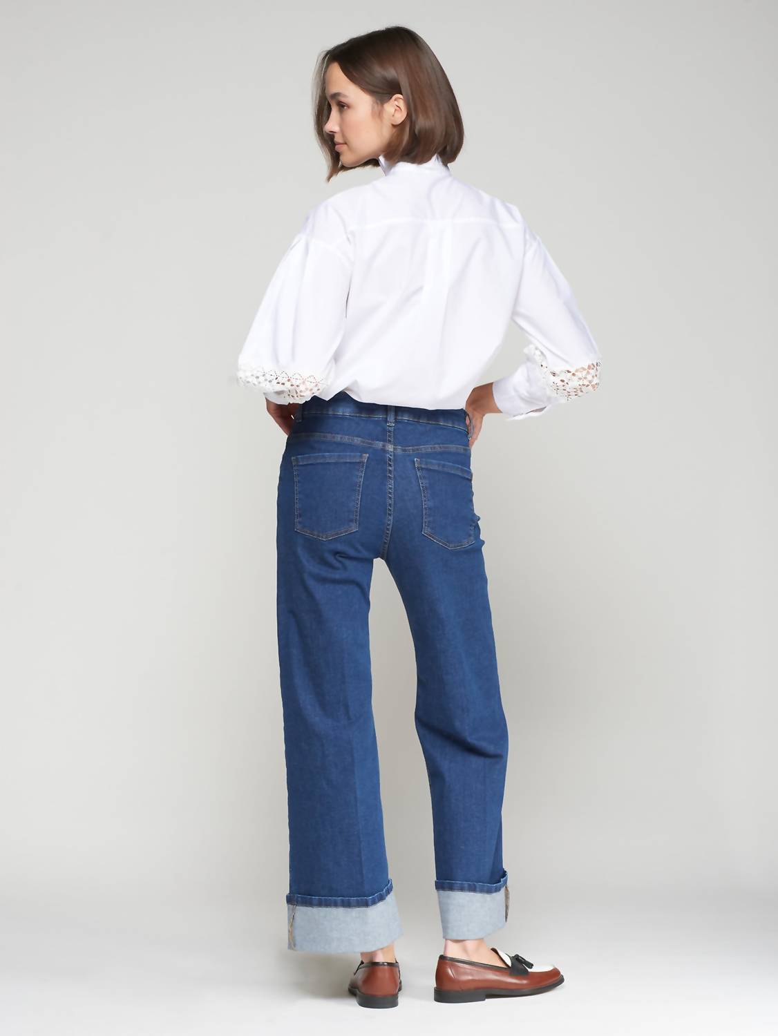 Vilagallo - Wide Leg Cuffed Pant
