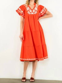 Thml - Sierra Embroidered Flutter Sleeve Dress