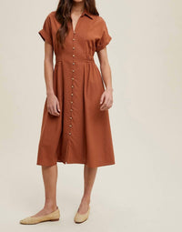 Wishlist - Collared Button Up Midi Dress