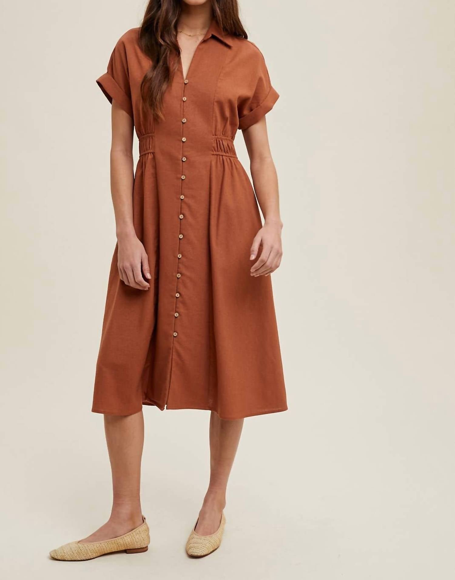Wishlist - Collared Button Up Midi Dress