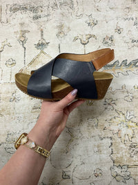 Sofft - Women's Eva Italian Leather Criss Cross Wedge Sandals