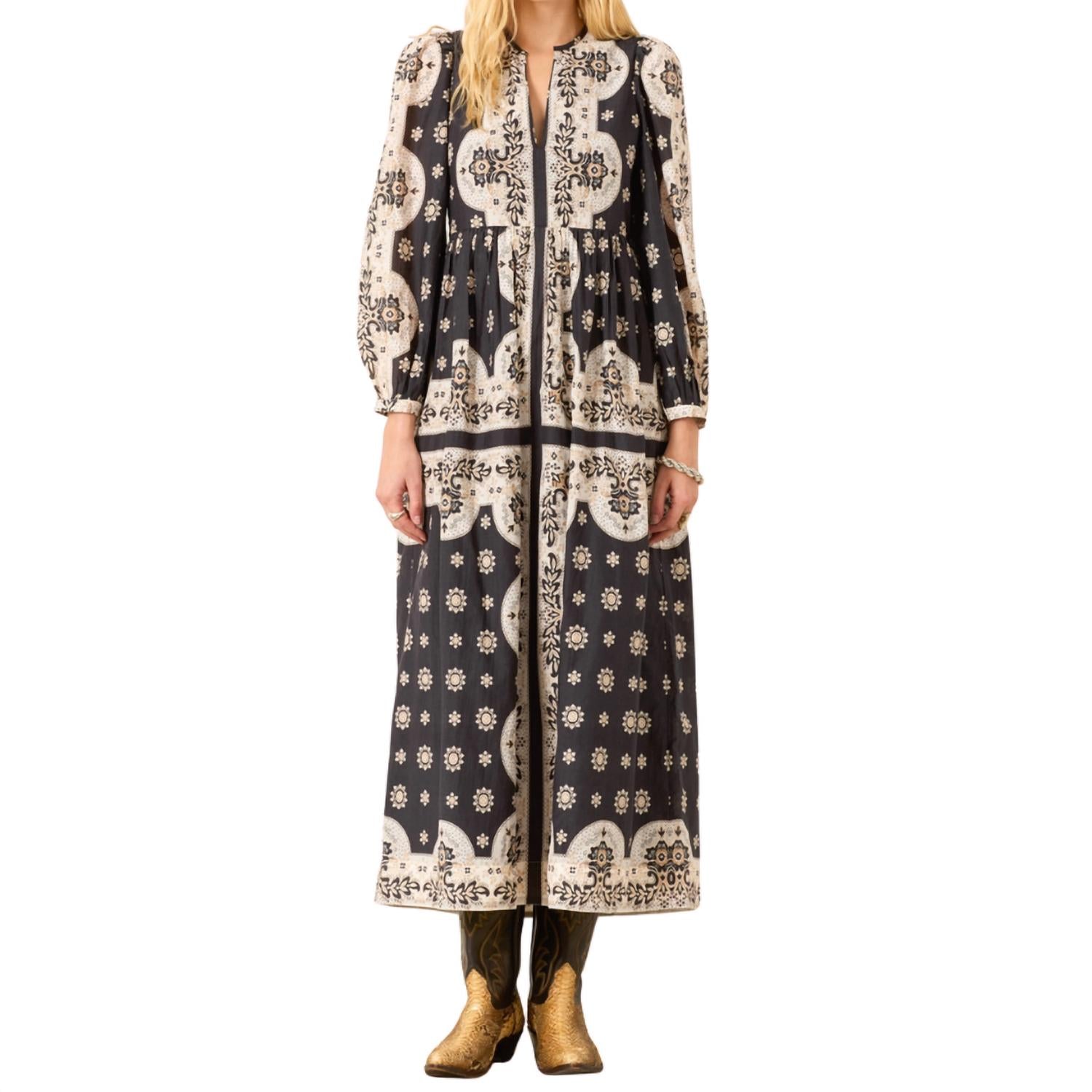 ALIX OF BOHEMIA Winifred Bronco Bandana Dress in black - women's dress