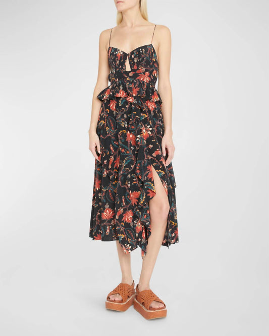 Renata Floral Ruffled Midi Dress