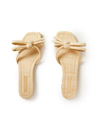 Loeffler Randall - Women's Hadley Leather Bow Flat Sandal
