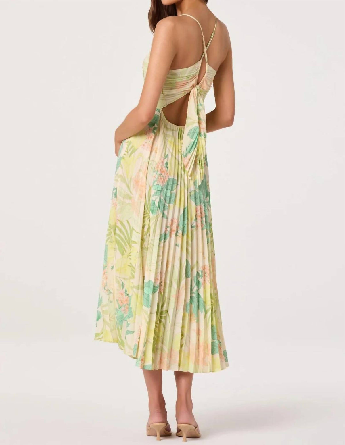 Astr - Blythe Floral Plisse Midi Dress