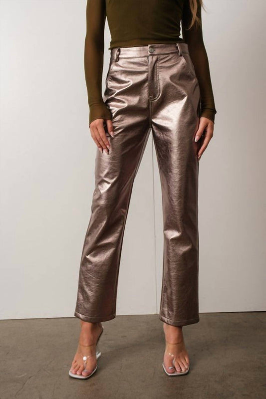 Pretty Garbage - Faux Leather Metallic Pant