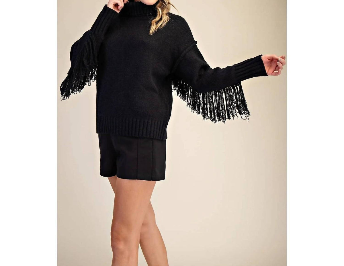 Style Usa - Women's Fringe Whisper Turtleneck Sweater