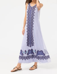 Johnny Was BITOLA MESH DRESS in icelandic blue - women's dress