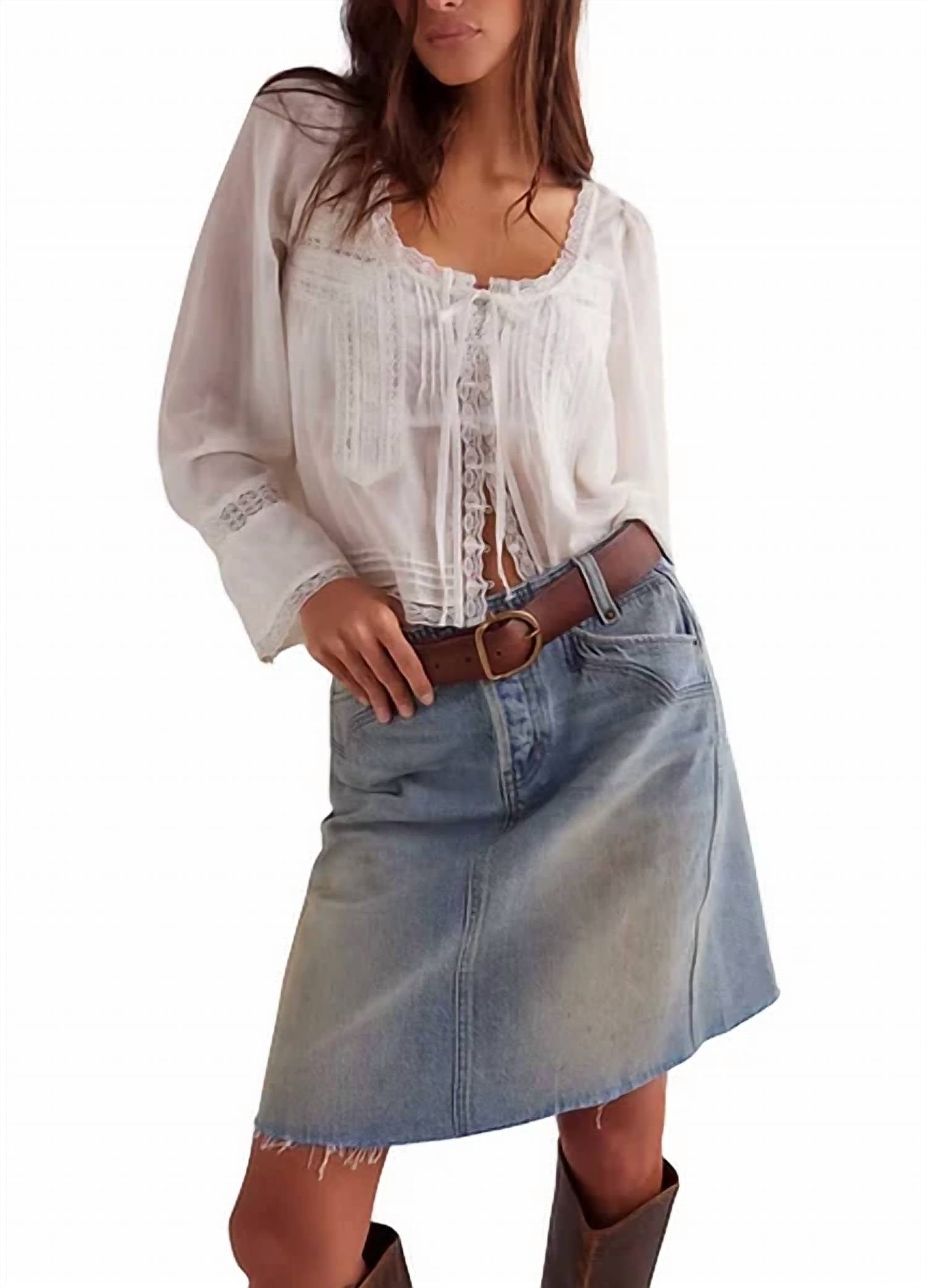 Free People - Suzy Denim Midi Skirt