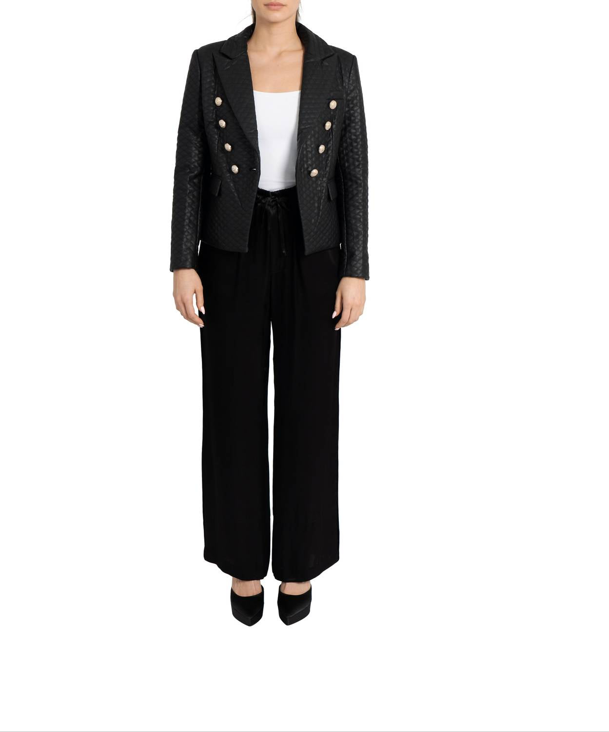 Love Token - Tess Faux Leather Blazer