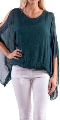 Gigi Moda - Seta Spalla Crew Neck Blouse