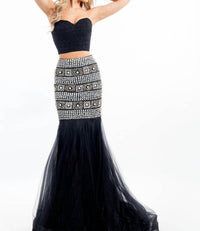 Rachel Allan - Two-piece Soft Tulle Strapless Mermaid Gown