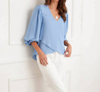 Karen Kane - Layered Sleeve Asymmetric Top
