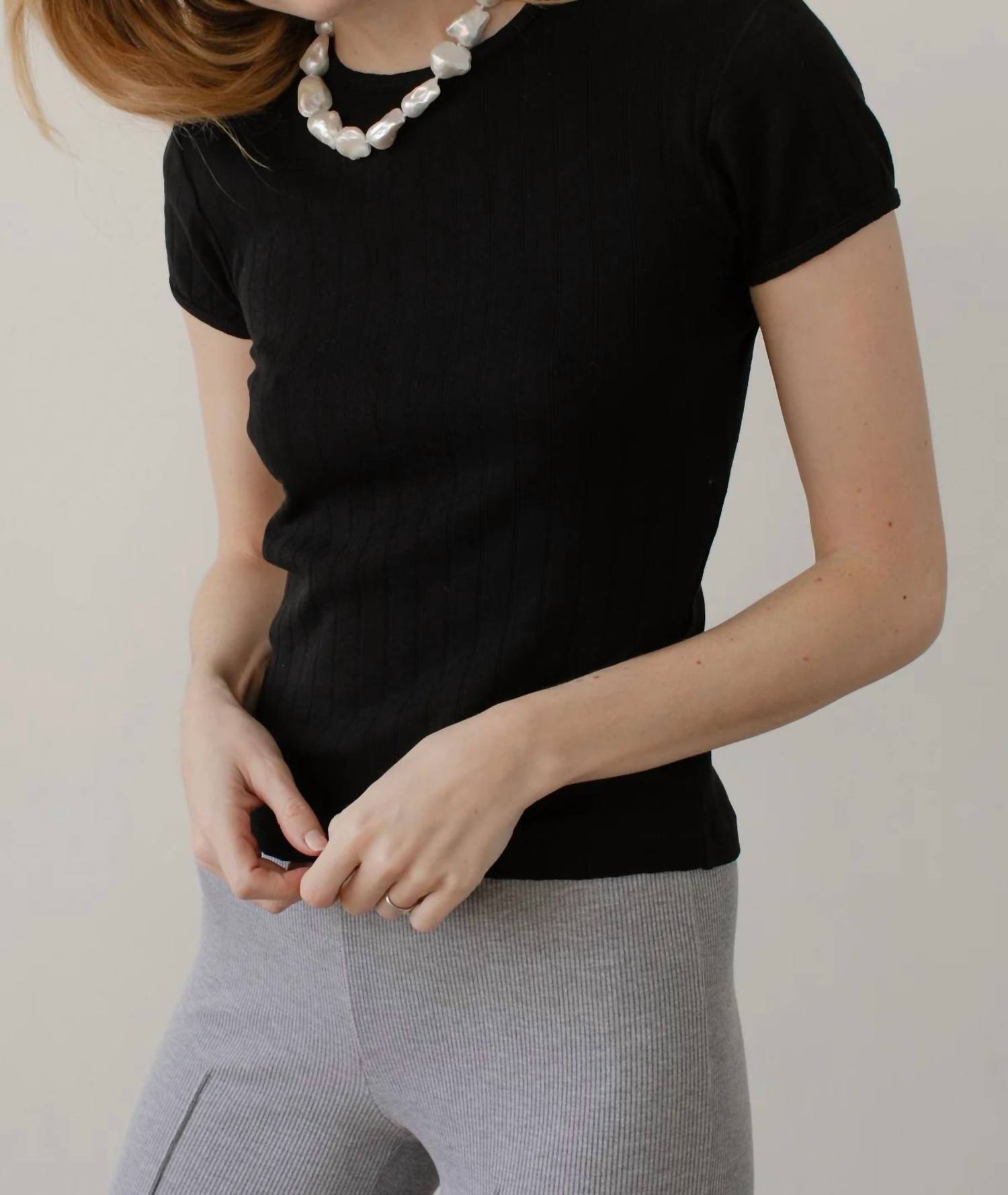 Donni. - Women's The Pointelle Baby Tee