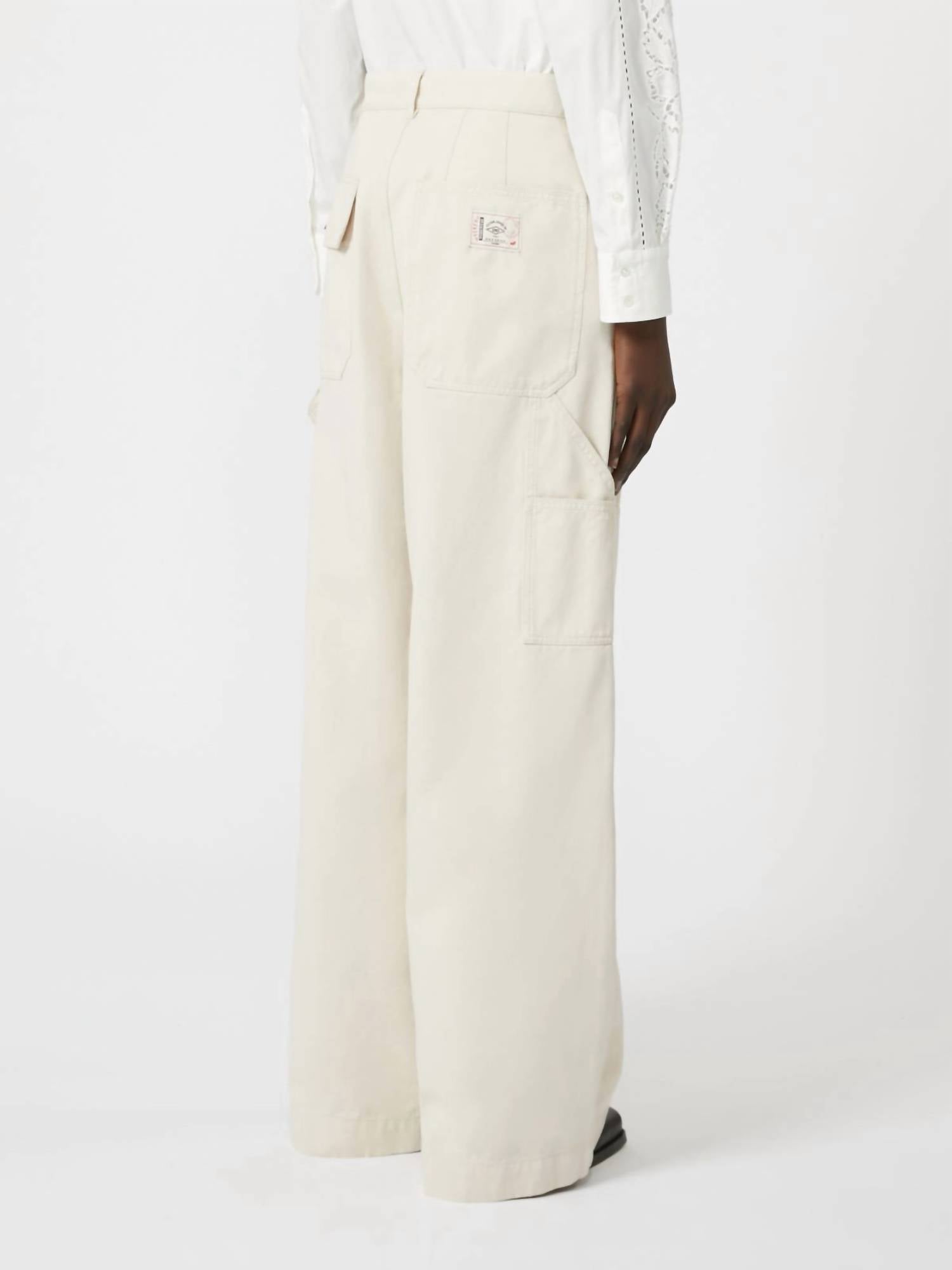 Weekend Max Mara Caronte Wide Leg Pants in ivory - women's pants - detail view