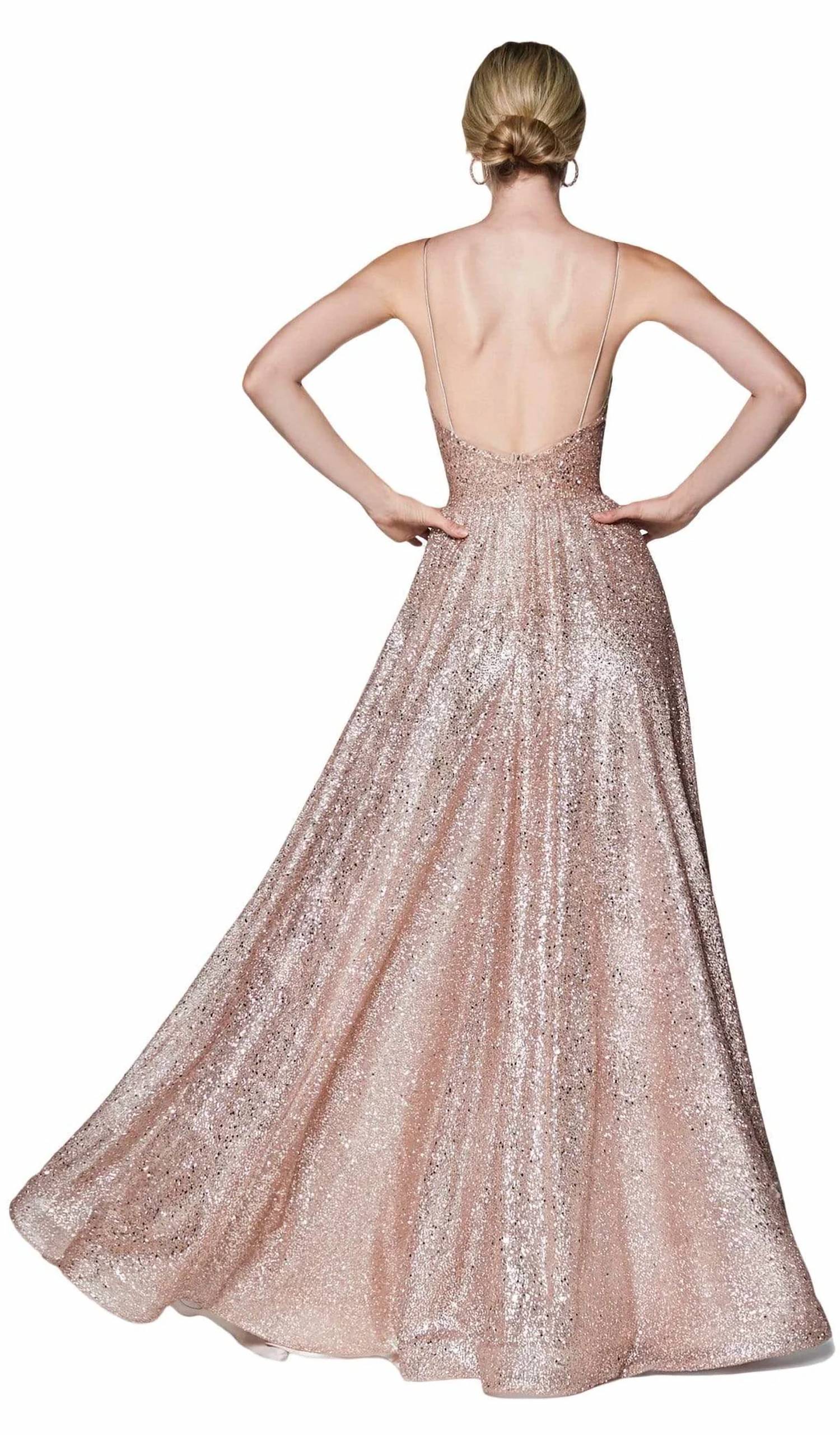 Cinderella Divine - All Over Sparkle Dress With Leg Slit
