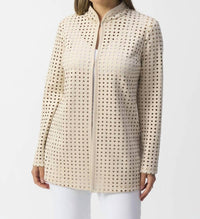 Joseph Ribkoff - Laser Cut Suede Cover Up Jacket