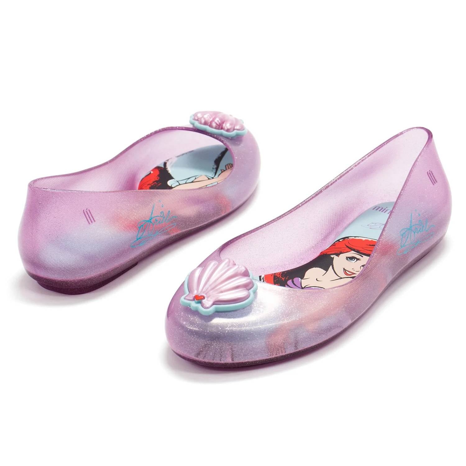 Mini Melissa - Girl's Sweet Love And Disney Princess Bb Ariel Little Mermaid Flats