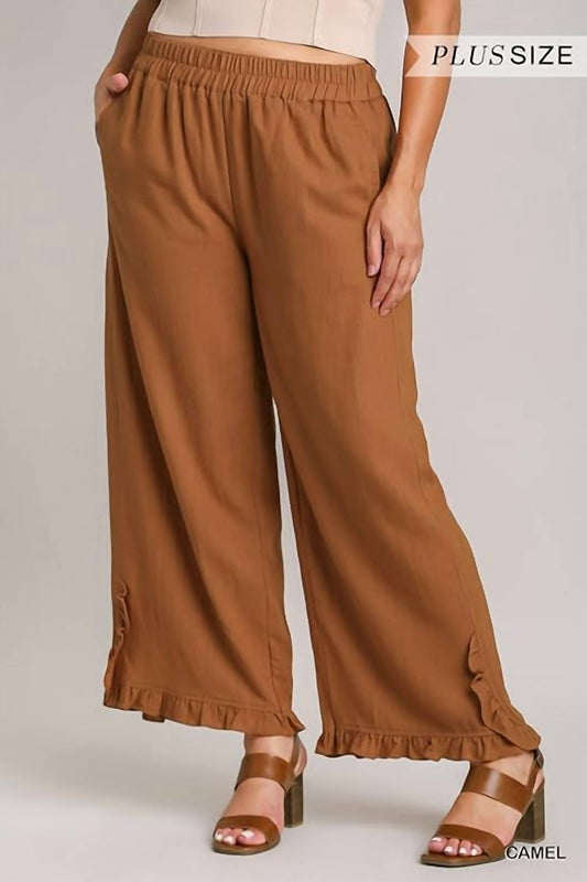 Umgee - LINEN ELASTIC WAIST PANTS