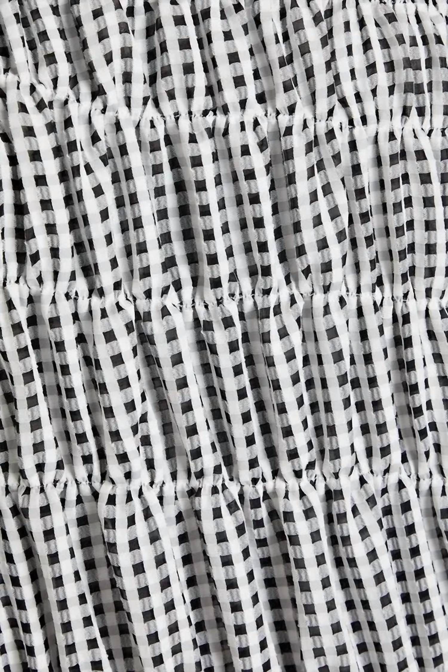 Victoria Beckham - Shirred Gingham Seersucker Midi Dress