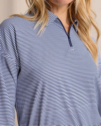 Southern Tide - Kira Half Zip Stripe Pullover Sweatshirt