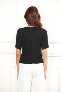 Zero Degrees Celsius - Short Sleeve Pleated Top