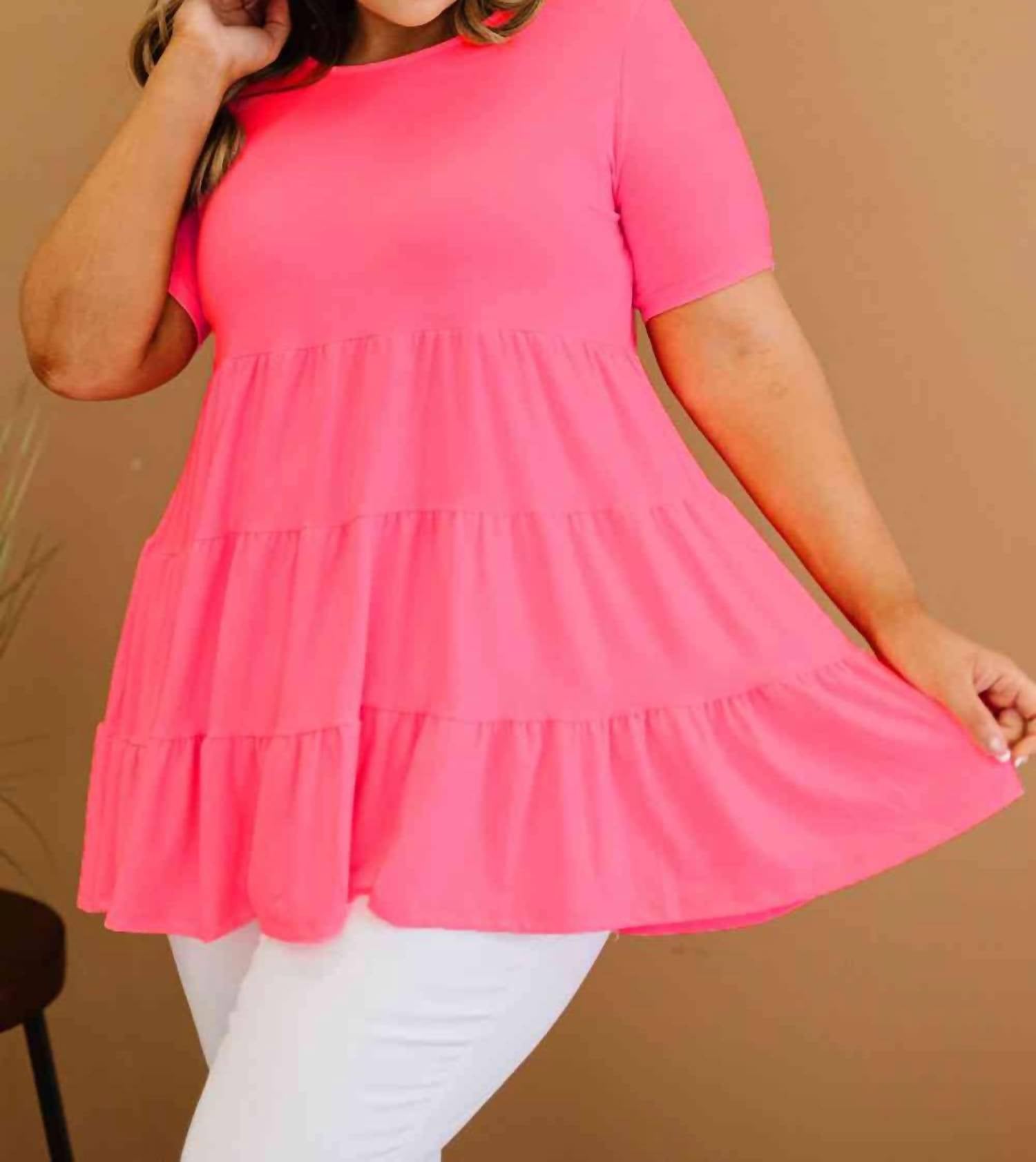 Zenana - Women's Tiered Babydoll Tee